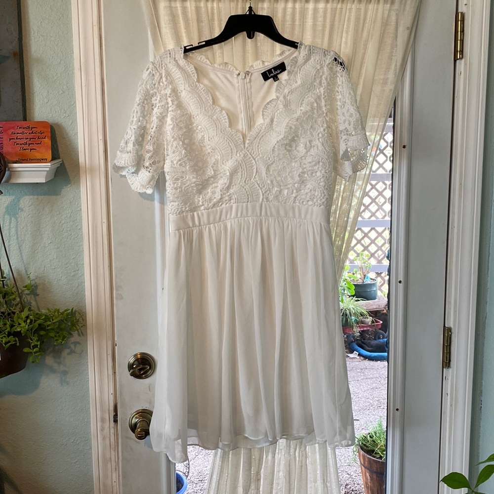 White dress with lace accents